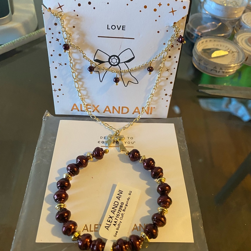 Alex and Ani Love set necklace and cuff